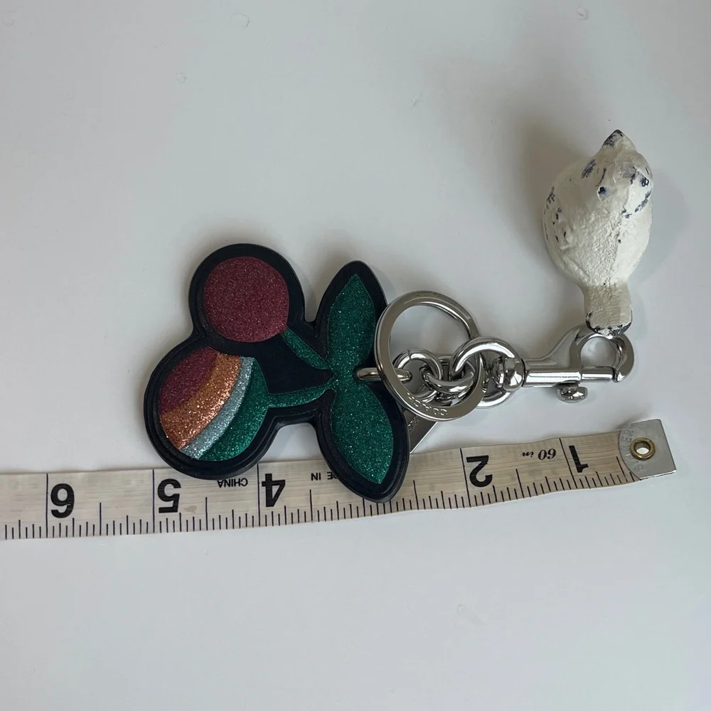 COACH Cherry Leather Bag Charm Key Fob